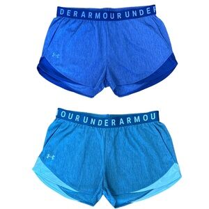 Under Armour Play Up 3.0 Twist Shorts Women’s Large NWT Blue 2-Pair Bundle